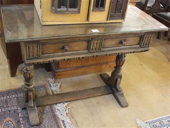 Oak 2 drawer  side table